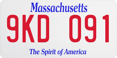 MA license plate 9KD091