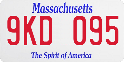 MA license plate 9KD095