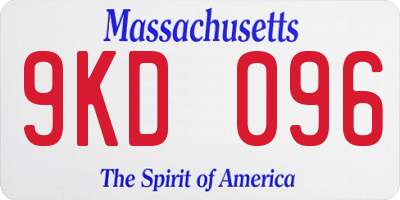 MA license plate 9KD096