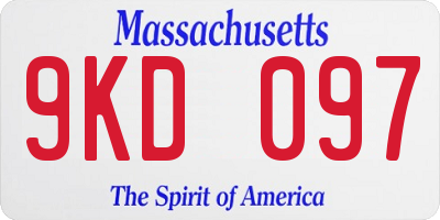 MA license plate 9KD097