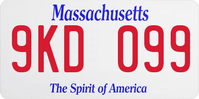 MA license plate 9KD099