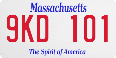 MA license plate 9KD101
