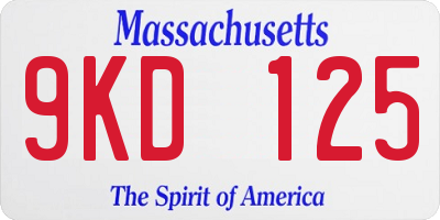 MA license plate 9KD125