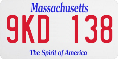 MA license plate 9KD138