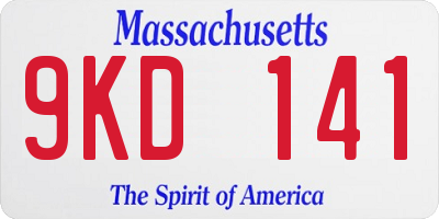 MA license plate 9KD141