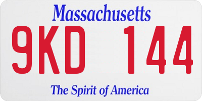 MA license plate 9KD144