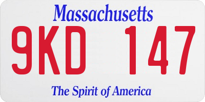 MA license plate 9KD147