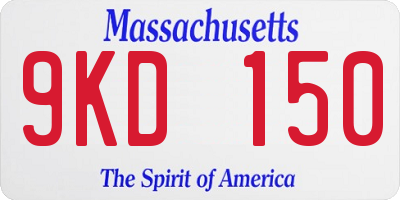 MA license plate 9KD150