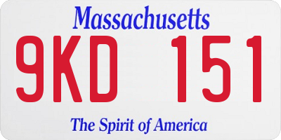 MA license plate 9KD151