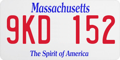 MA license plate 9KD152