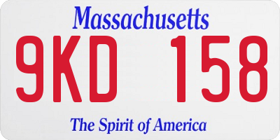 MA license plate 9KD158