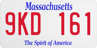 MA license plate 9KD161