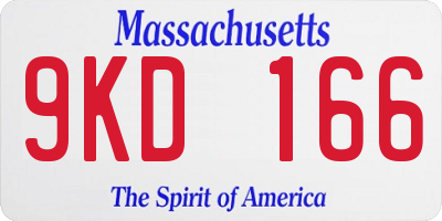 MA license plate 9KD166