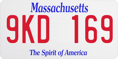 MA license plate 9KD169