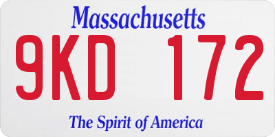 MA license plate 9KD172