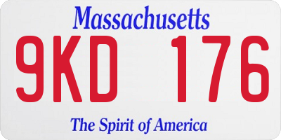 MA license plate 9KD176