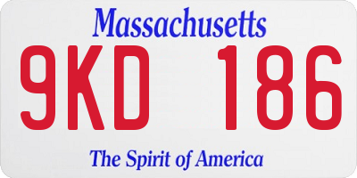 MA license plate 9KD186