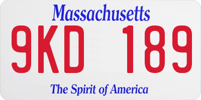 MA license plate 9KD189