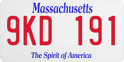 MA license plate 9KD191
