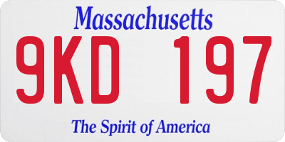MA license plate 9KD197