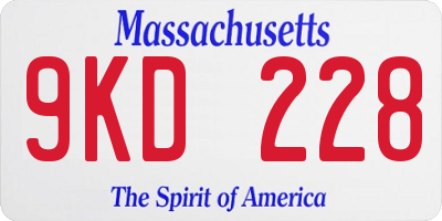 MA license plate 9KD228