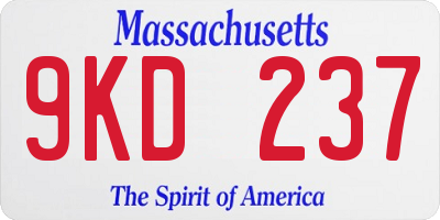 MA license plate 9KD237
