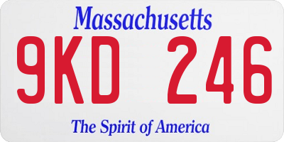 MA license plate 9KD246