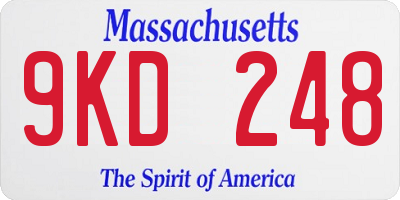 MA license plate 9KD248