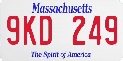 MA license plate 9KD249