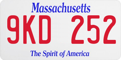 MA license plate 9KD252
