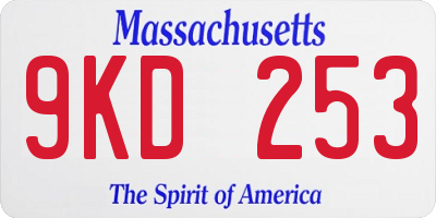 MA license plate 9KD253