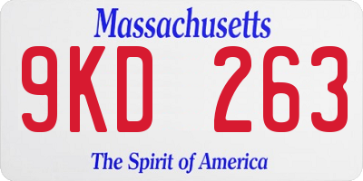 MA license plate 9KD263