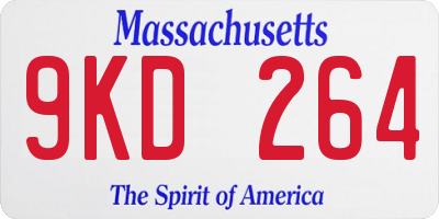 MA license plate 9KD264