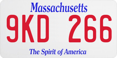 MA license plate 9KD266