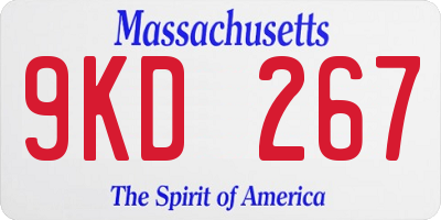 MA license plate 9KD267