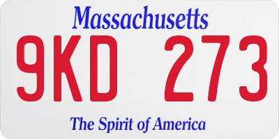 MA license plate 9KD273