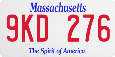 MA license plate 9KD276