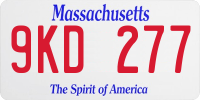 MA license plate 9KD277