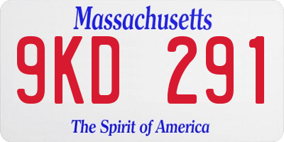 MA license plate 9KD291