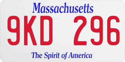 MA license plate 9KD296
