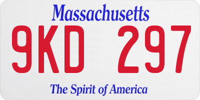 MA license plate 9KD297