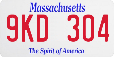 MA license plate 9KD304