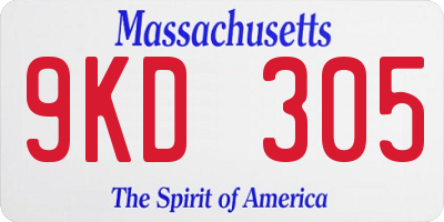 MA license plate 9KD305
