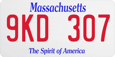 MA license plate 9KD307