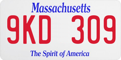 MA license plate 9KD309