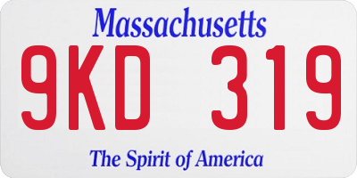 MA license plate 9KD319