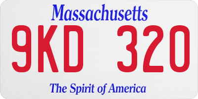 MA license plate 9KD320