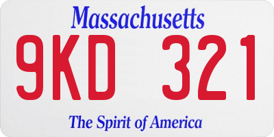 MA license plate 9KD321