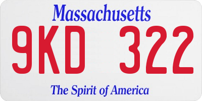 MA license plate 9KD322