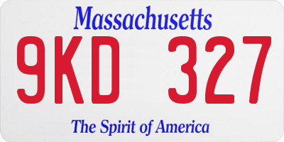 MA license plate 9KD327